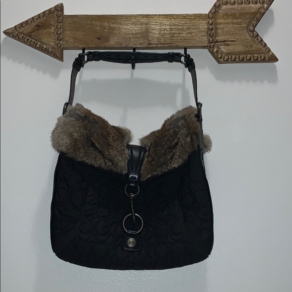 Coach purse with faux fur - Picture 1 of 2